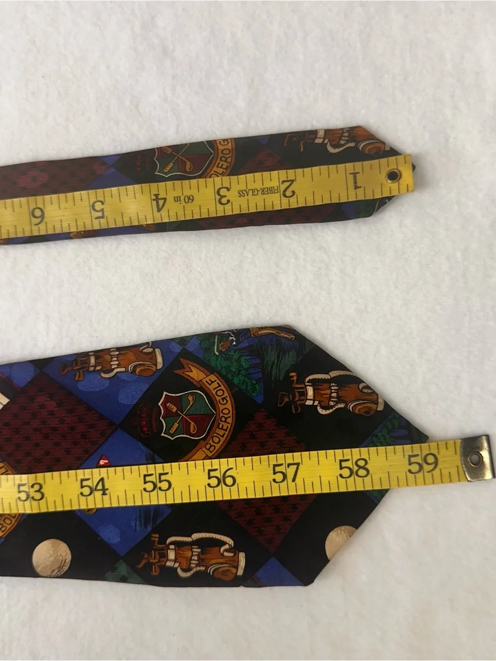 Men's Multi-Color Golf Pattern Silk Tie - Blue & Burgundy